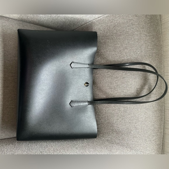 Large black and cheetah Kate spade tote with matching clutch - Picture 6 of 11